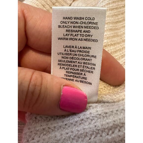 Tahari beige cream crew neck long sleeves sweater size XS - Picture 8 of 14